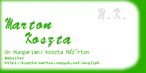 marton koszta business card